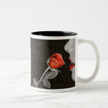 la tentation rouge de notes noires de musique s'es mug
