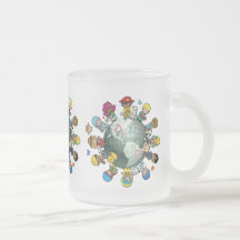 La terre de planète d'amour : Unissez pour la paix Tasses