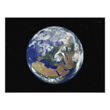 La terre entièrement allumée portée sur l'Europe Impressions Photo