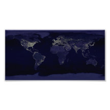La terre la nuit photo sur toile