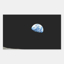 La terre se lève de la lune autocollant