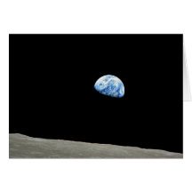 La terre se lève de la lune carte de vœux