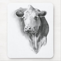 LA TÊTE DE LA VACHE AU CRAYON TAPIS DE SOURIS