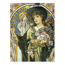 "La Tosca" (détail) par Alphonse Mucha Carte Postale