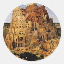 La tour de Pieter Bruegel "de Babel" (circa 1563) Autocollant Rond