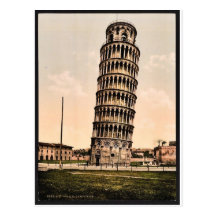 La tour penchée, classique Photochrom de Pise, Ita Cartes Postales