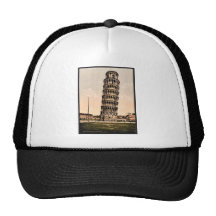La tour penchée, classique Photochrom de Pise, Ita Casquettes