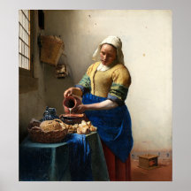 La trayeuse, janv. Vermeer Posters