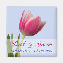 La tulipe sur le bleu, font gagner la date magnets pour réfrigérateur