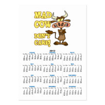 LA VACHE FOLLE NE S'INQUIÈTENT PAS L'HUMOUR ANIMAL CARTES DE VISITE PERSONNELLES
