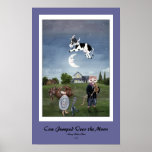 La vache sautée au-dessus de la copie de lune - cu posters