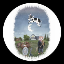 LA VACHE SAUTÉE AU-DESSUS DE LA LUNE autocollants