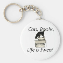 La vie de livres de chats est douce porte-clés