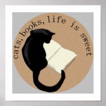 La vie de livres de chats est l'affiche v2 douce