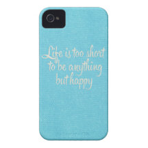 La vie est courte soit toile bleue heureuse coques iPhone 4 Case-Mate