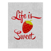La vie est fraise douce carte postale