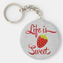 La vie est fraise douce porte-clefs