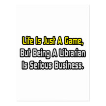 La vie est juste un jeu. Bibliothécaire Carte Postale