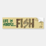 La vie est POISSON simple Adhésifs Pour Voiture