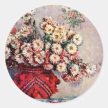 La vie toujours avec des chrysanthèmes par Claude  Autocollants
