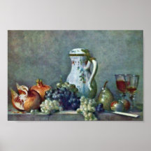 La vie toujours avec la théière de porcelaine, par posters