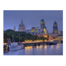 La ville de Londres au crépuscule Carte Postale