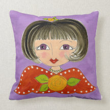 La violette a observé l'art de coussin de ~ de fil