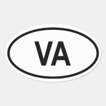 La Virginie "VA " Sticker Ovale