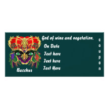 La vue de Bacchus de mythologie de mardi gras veui Carte Double