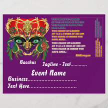 La vue de Bacchus de mythologie de mardi gras veui Prospectus Avec Motif