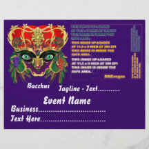 La vue de Bacchus de mythologie de mardi gras veui Tract Personnalisé