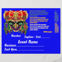 La vue de Bacchus de mythologie de mardi gras veui Tract Customisé