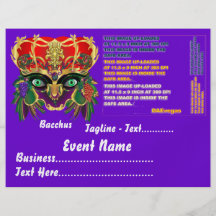 La vue de Bacchus de mythologie de mardi gras veui Prospectus Personnalisés