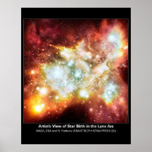La vue de l'artiste de la naissance d'étoile dans  affiche