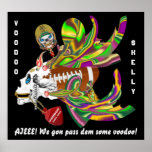 La vue de Skelly de vaudou de mardi gras du footba Affiches