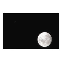 La vue d'une pleine lune, montre également Mars Impression Photo