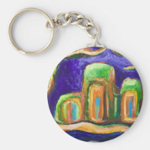 L'abbaye dans la jungle (paysage abstrait) porte-clef