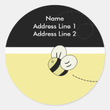 L'ABEILLE DE RETOUR d'ÉTIQUETTES DE ADRESSE HEUREU Autocollant