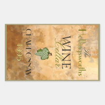 Label de bouteille de vin blanc autocollants en rectangle
