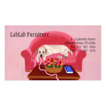 Labrador jaune sur le divan rose cartes de visite professionnelles