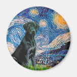 Labrador (noir) - nuit étoilée magnets