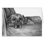 Labrador sur le dessin de chaise par le cygne de K Cartes De Vœux