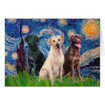 Labradors (3) - Nuit étoilée Carte De Vœux