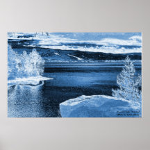 Lac cascade "givré " affiches