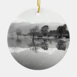 Lac noir et blanc ornement de noël
