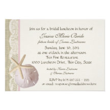 Lace and Starfish Bridal Luncheon Invite