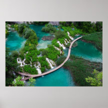 Lacs et copie de photo de cascades. Plitvice Croat Affiches