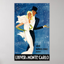 L'affiche vintage de voyage, aiment Monte Carlo Ro