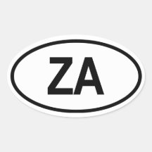 L'Afrique du Sud "ZA " Stickers Ovales