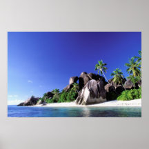 L'Afrique, Seychelles, île de Digue de La. Granit  Affiche